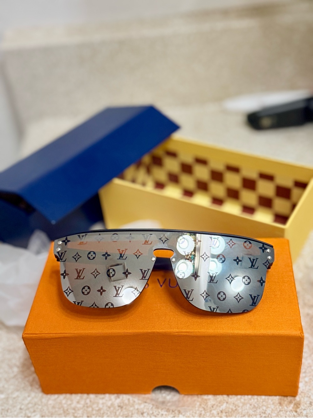 Louis Vuitton Monogram Shield Sunglasses - Silver Mirror